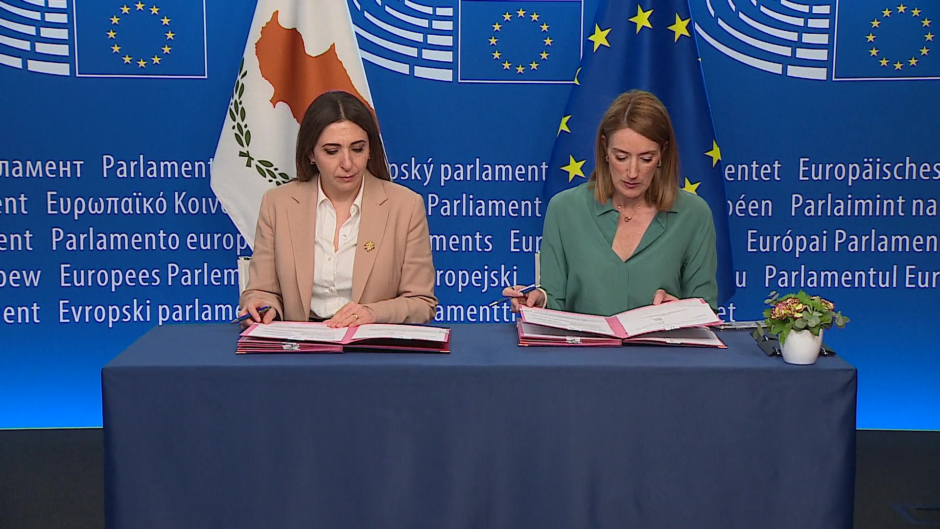 LEX signing ceremony in the presence of Roberta METSOLA, EP President and Marilena RAOUNA, Deputy Minister for European Affairs, on behalf of the Cyprus Presidency: extracts